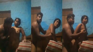 Village Horny Couple Standing Pose Sex